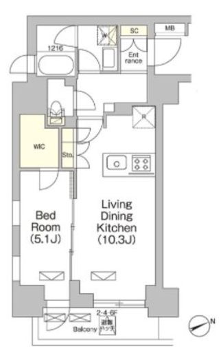 テラス大崎 507 間取り図