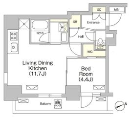 テラス大崎 705 間取り図