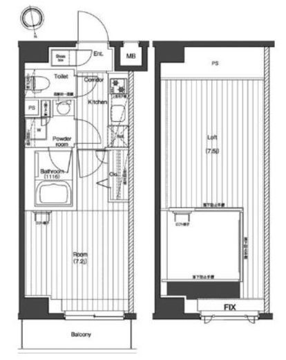 プレミアムキューブ・ジー北新宿DEUX 8階 間取り図