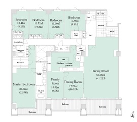 ラ・トゥール代々木上原 D401 間取り図