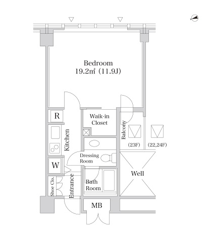 ザ・パークハウス麻布外苑西通り 2306 間取り図