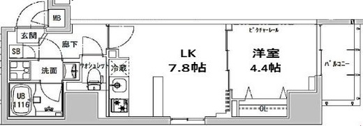 S-RESIDENCE神田avance (エスレジデンス神田アバンス) 1403 間取り図