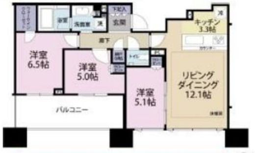 シティタワー武蔵小杉 51階 間取り図