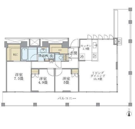 ブリリアイスト中野セントラルパーク 402 間取り図
