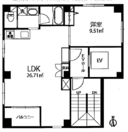 スワンレイク神田和泉町 4F1 間取り図