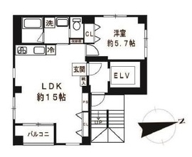 スワンレイク神田和泉町 501 間取り図