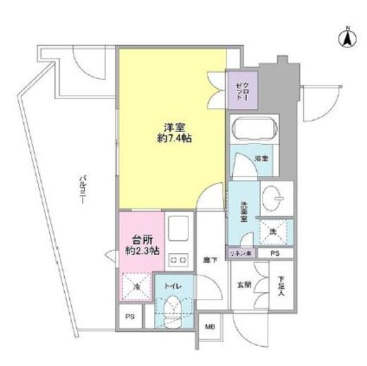 プラウドタワー亀戸 2階 間取り図