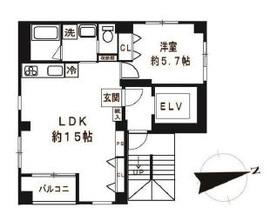 スワンレイク神田和泉町 701 間取り図