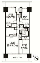 イーストパークス大島サザンスクエア 13階 間取り図
