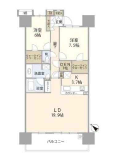 東京フロントコート 20階 間取り図