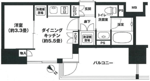 リビオレゾン勝どきnex 4階 間取り図