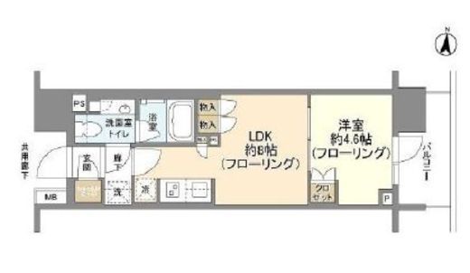 クレヴィア日暮里 THE PLACE 4階 間取り図