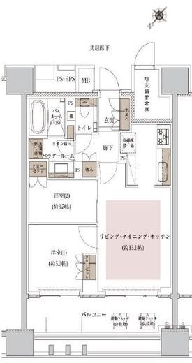 プレミスト東銀座築地エッジコート 13階 間取り図