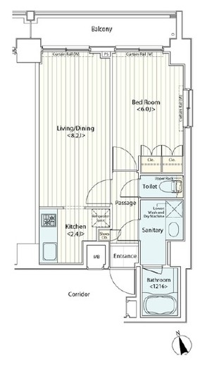 ドゥーエ新富町 1104 間取り図