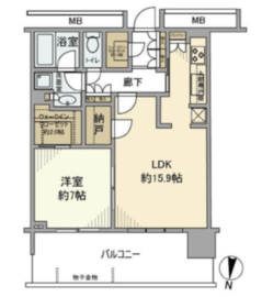 アーバンドックパークシティ豊洲タワー 48階 間取り図