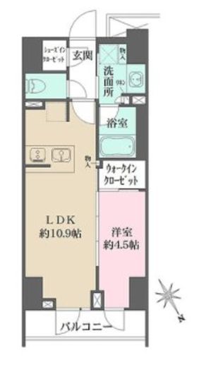 ルフォンプログレ四谷 401 間取り図