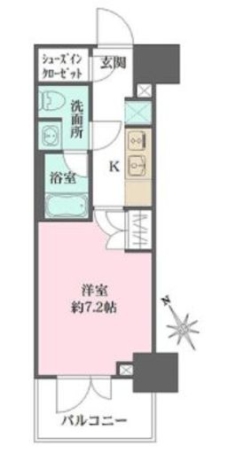 ルフォンプログレ四谷 206 間取り図