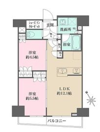 ルフォンプログレ四谷 1303 間取り図