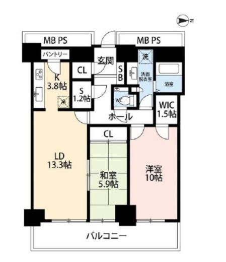 Wコンフォートタワーズ WEST 20階 間取り図