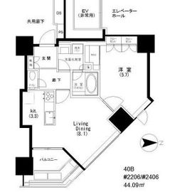 プラウドタワー白金台 22階 間取り図