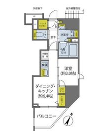 イニシア新宿早稲田 11階 間取り図