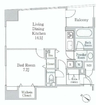 セブン倶楽部水天宮前 1204 間取り図