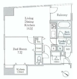 セブン倶楽部水天宮前 1204 間取り図