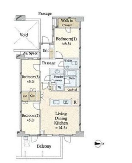 プラウド成城 5階 間取り図