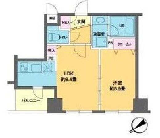 カスタリア北上野 504 間取り図