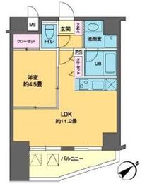 カスタリア北上野 1007 間取り図