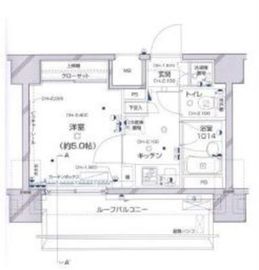 パレステュディオ新宿パークサイド 14階 間取り図