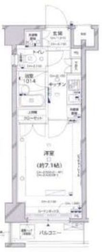 パレステュディオ新宿パークサイド 4階 間取り図