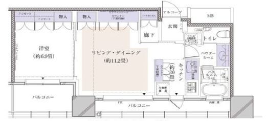 カテリーナ三田タワースイート ウエストアーク 20階 間取り図