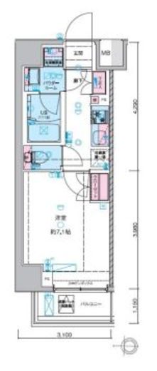 ジェノヴィア本所吾妻橋スカイガーデン 3階 間取り図