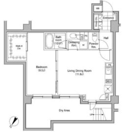 コートレアル三田綱町 104 間取り図