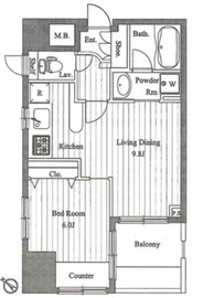 プライムアーバン中目黒2 404 間取り図