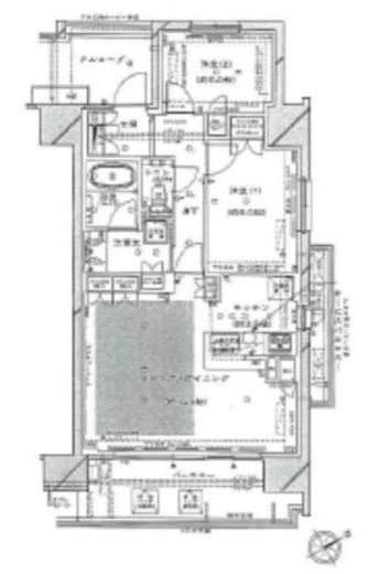 グランスイート三軒茶屋スカイテラス 4階 間取り図