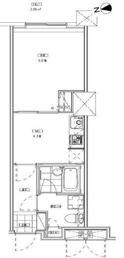 ユニロイヤル西早稲田 2階 間取り図