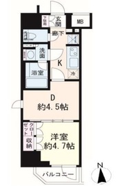 デュオステージ蒲田 9階 間取り図