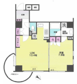 アクシア代々木 8階 間取り図