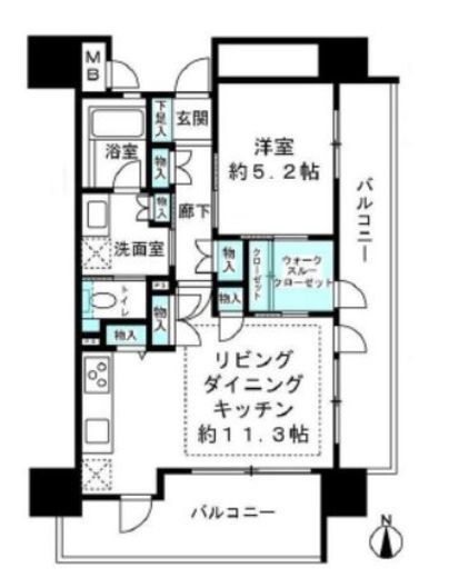 コスモヴィータ蒲田アイリススクエア 9階 間取り図