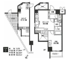 カスタリア用賀 207 間取り図