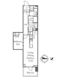 プラウド高田馬場 4階 間取り図