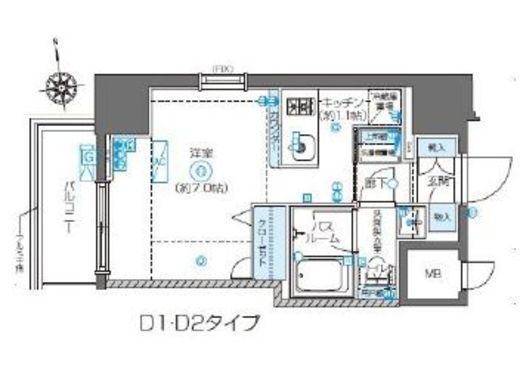ZOOM東新宿 9階 間取り図
