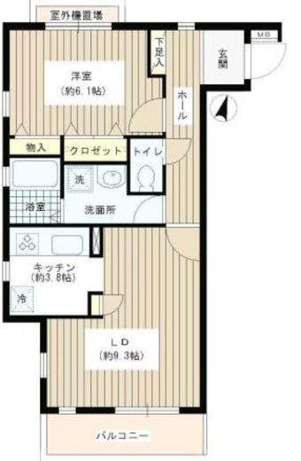 洗足第2マンション 306 間取り図