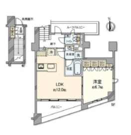 オープンレジデンシア目黒柿の木坂 5階 間取り図