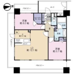 スカイクレストビュー東京 11階 間取り図