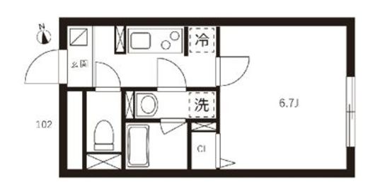 ハーモニーフラッツ神楽坂 402 間取り図