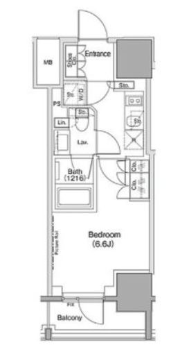 ザ・パークハビオ麻布十番 707 間取り図