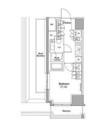 ザ・パークハビオ麻布十番 605 間取り図